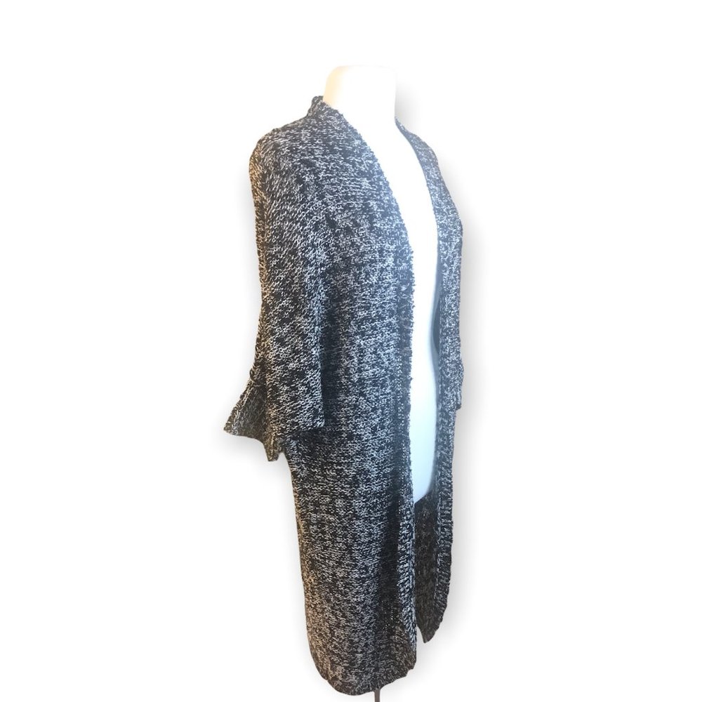 BRUNETTE THE LABEL ‘Emily’ Oversized Black White Knit Open Cardigan COATIGAN! - Picture 3 of 6